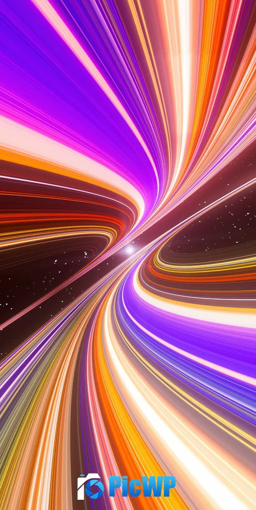 Cosmic Light trails 3K Mobile Wallpaper