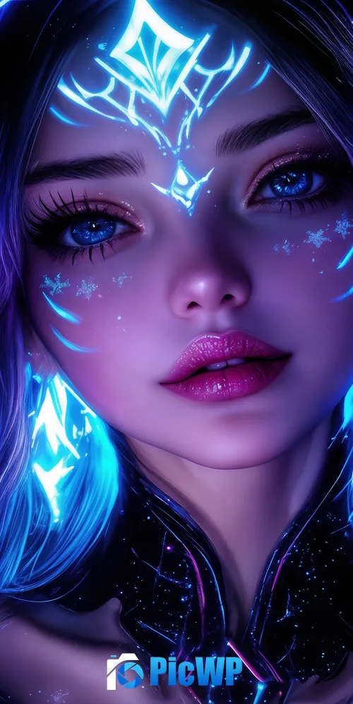 Dream girl Neon art 3K Mobile Wallpaper