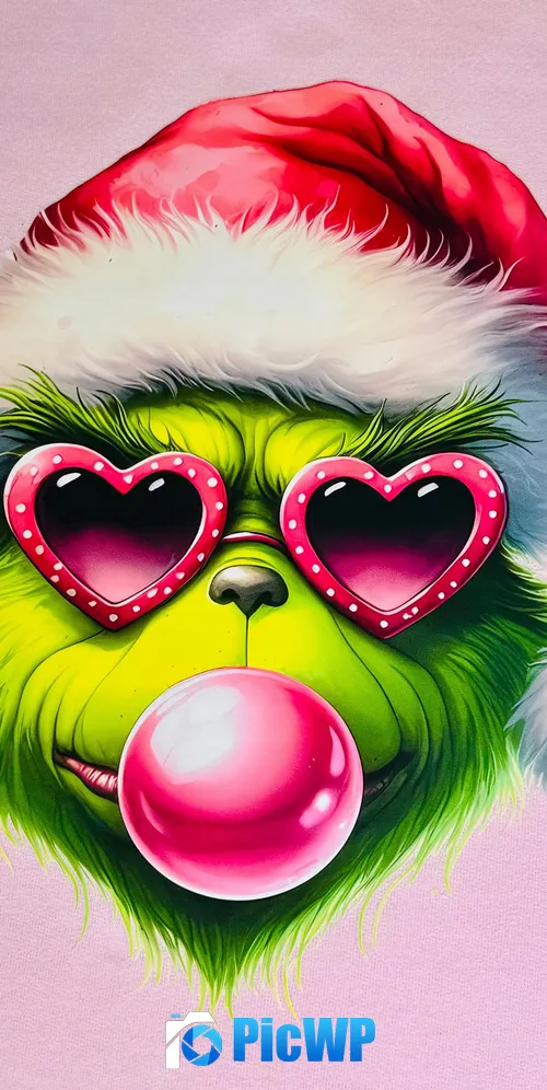 Preppy Grinch 3K Mobile Wallpaper