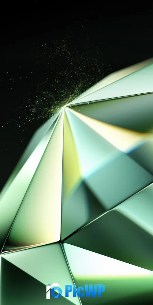 Green abstract Diamond 3K Mobile Wallpaper
