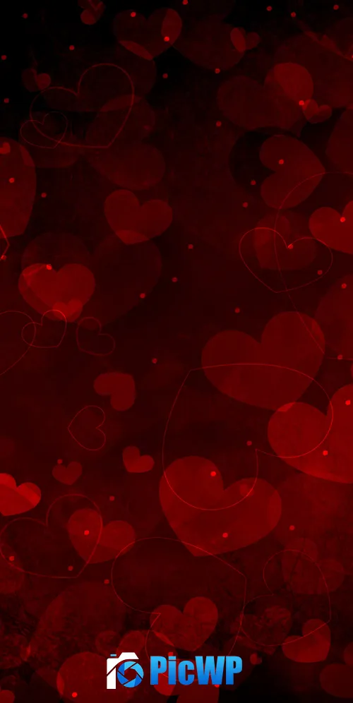 Red hearts Valentine 3K Mobile Wallpaper