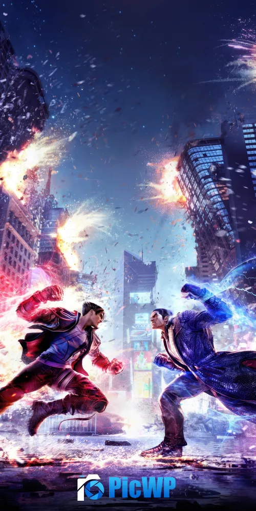 Jin Kazama vs Kazuya Mishima Tekken 8 3K Mobile Wallpaper