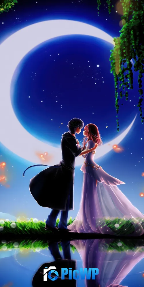 Anime couple Kiss 3K Mobile Wallpaper