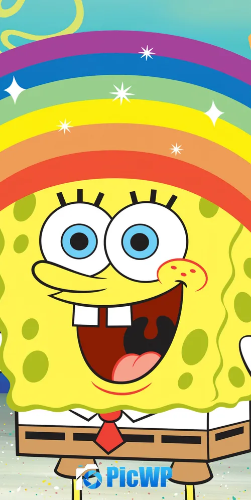 Spongebob Rainbow 3K Mobile Wallpaper