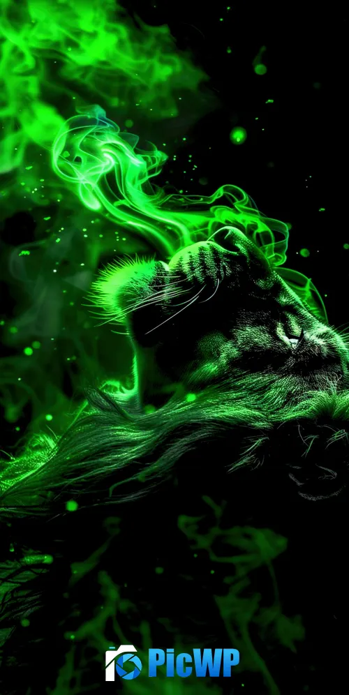 Lion Green aesthetic 3K Mobile Wallpaper
