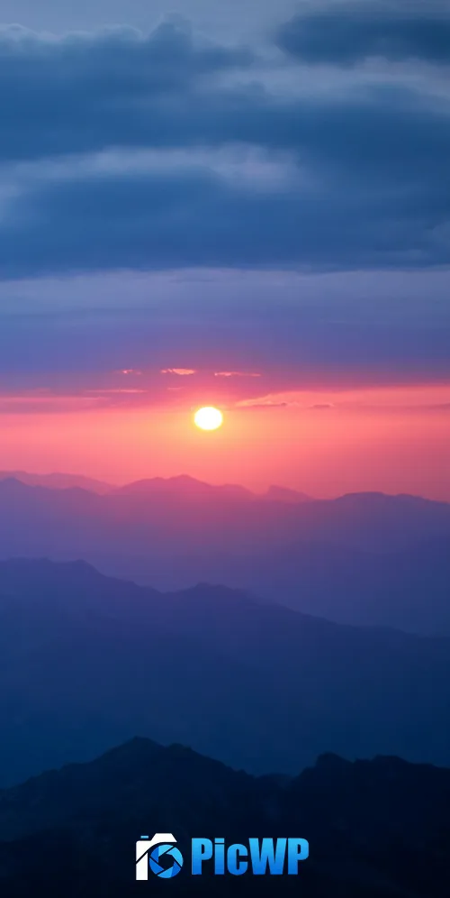 Mountain range Sunset Scenery 3K Mobile Wallpaper