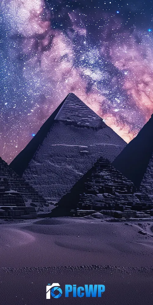 Egyptian Pyramids Milky Way 3K Mobile Wallpaper