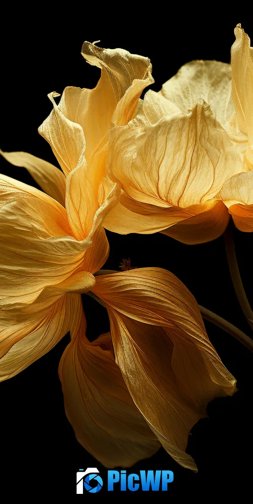 Yellow flowers Digital render 3K Mobile Wallpaper
