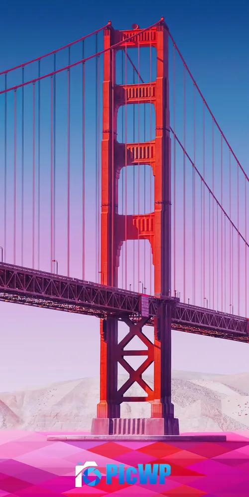 Golden Gate Bridge Pink aesthetic 3K Mobile Wallpaper