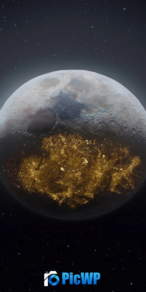 Moon Future 3K Mobile Wallpaper