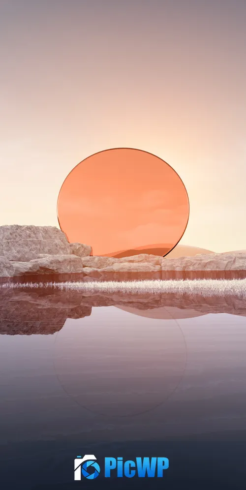 Sunset Desert Landscape Digital Art 3K Mobile Wallpaper