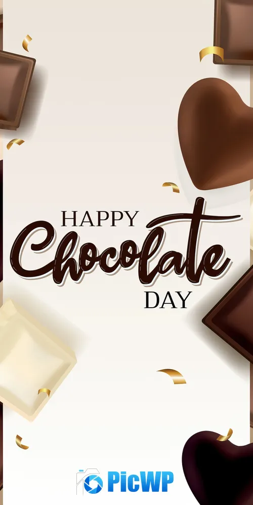 Happy Chocolate Day Confetti 3K Mobile Wallpaper