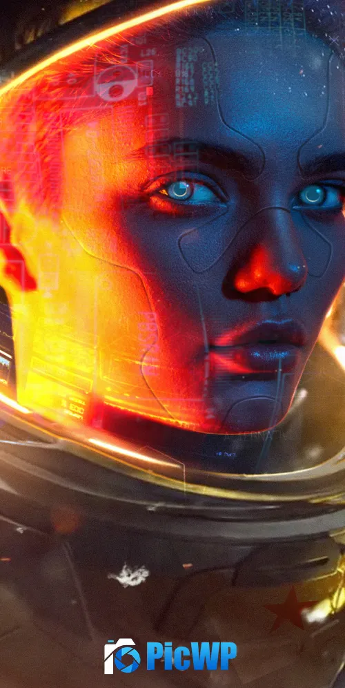 Cyborg Woman 3K Mobile Wallpaper