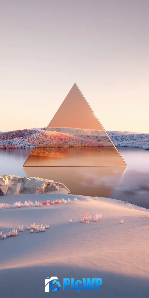 Aesthetic Geometric Landscape 3K Mobile Wallpaper