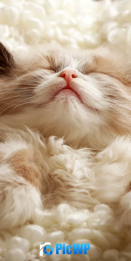 Fluffy Cute Kitten 3K Mobile Wallpaper