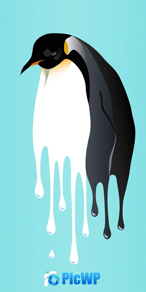 Penguin Drippy 3K Mobile Wallpaper