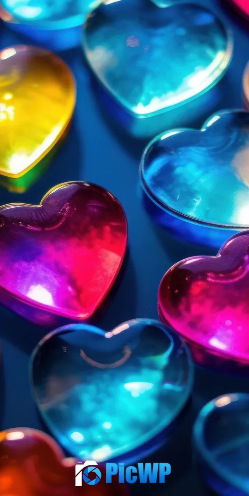 Love hearts 3D Art 3K Mobile Wallpaper