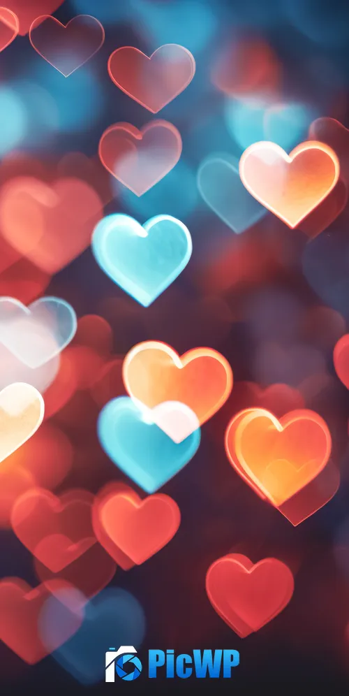 Bokeh Background Love hearts 3K Mobile Wallpaper