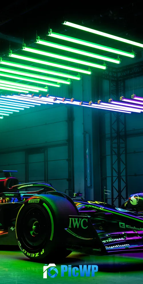 Mercedes-AMG F1 W14 E Performance Neon Lights 3K Mobile Wallpaper