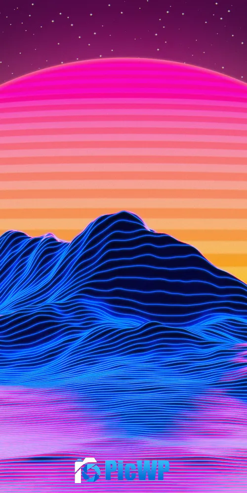 Neon RetroWave art 3K Mobile Wallpaper