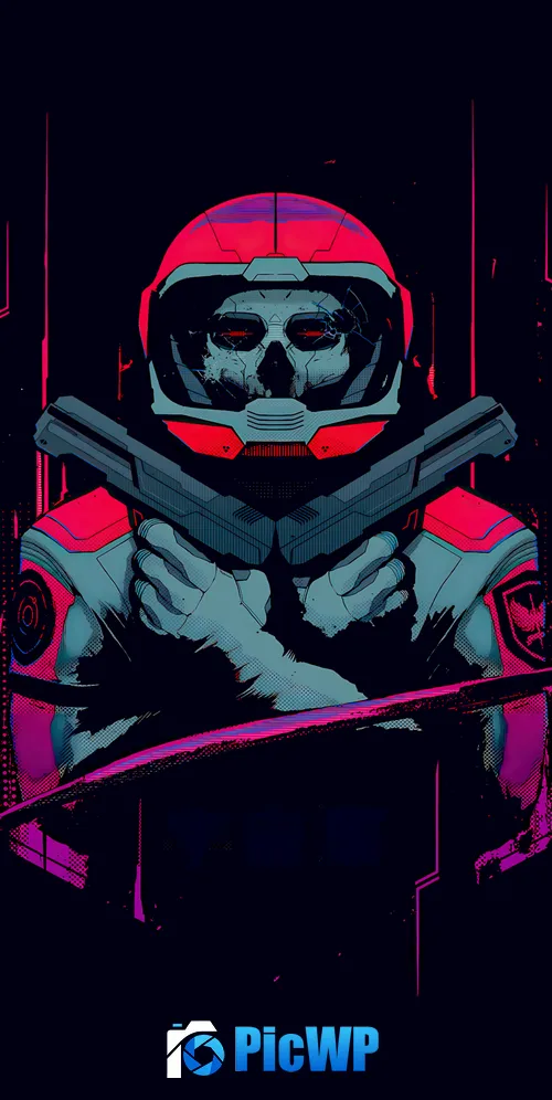 Cyberpunk Skull 3K Mobile Wallpaper