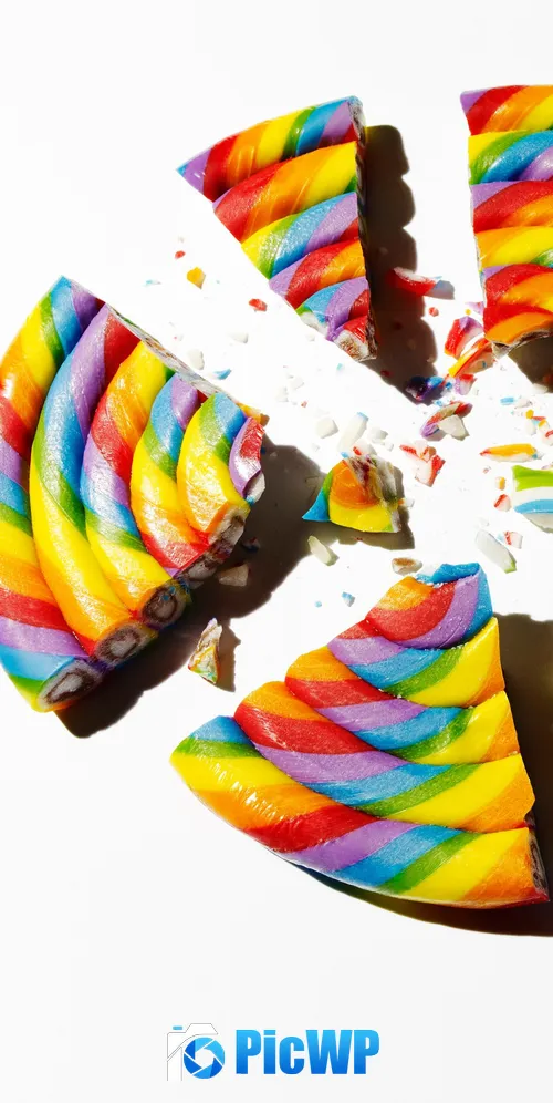 Broken Rainbow Lollipop 3K Mobile Wallpaper