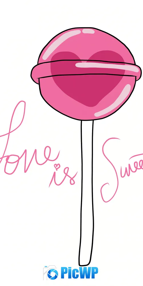 Love heart Lollipop 3K Mobile Wallpaper