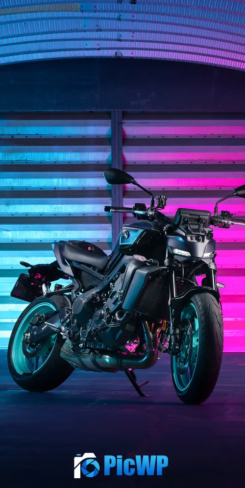 Neon Yamaha MT-09 2024 3K Mobile Wallpaper