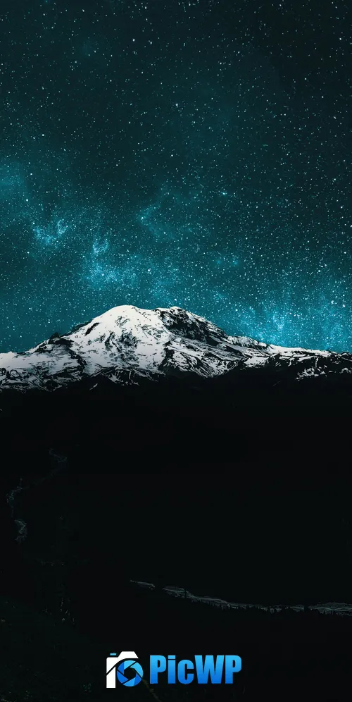 Mount Rainier Night sky 3K Mobile Wallpaper