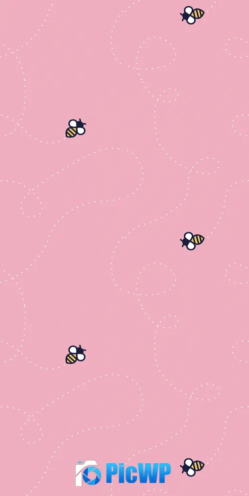 Spring Bees Minimalist 3K Mobile Wallpaper