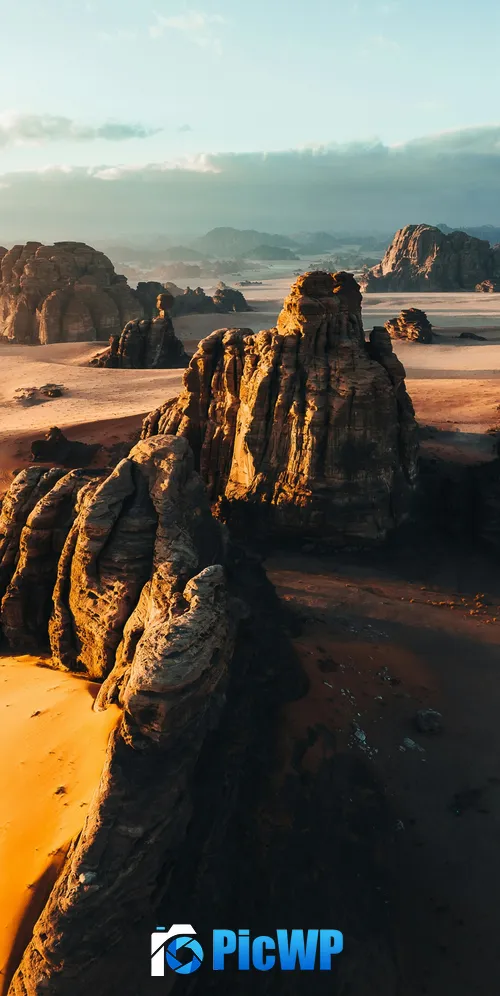 Sandstone plateau Hisma Desert 3K Mobile Wallpaper