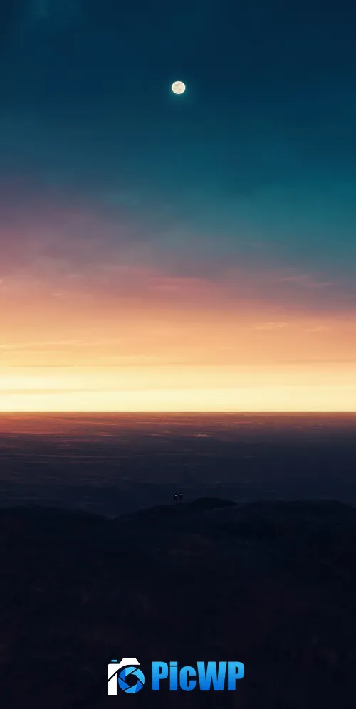 Moon Sunset 3K Mobile Wallpaper