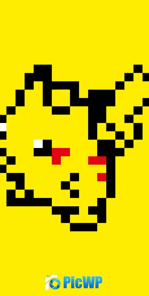 Pikachu Pixel art 3K Mobile Wallpaper