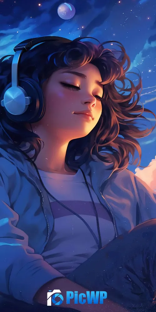 Lofi girl Surreal 3K Mobile Wallpaper