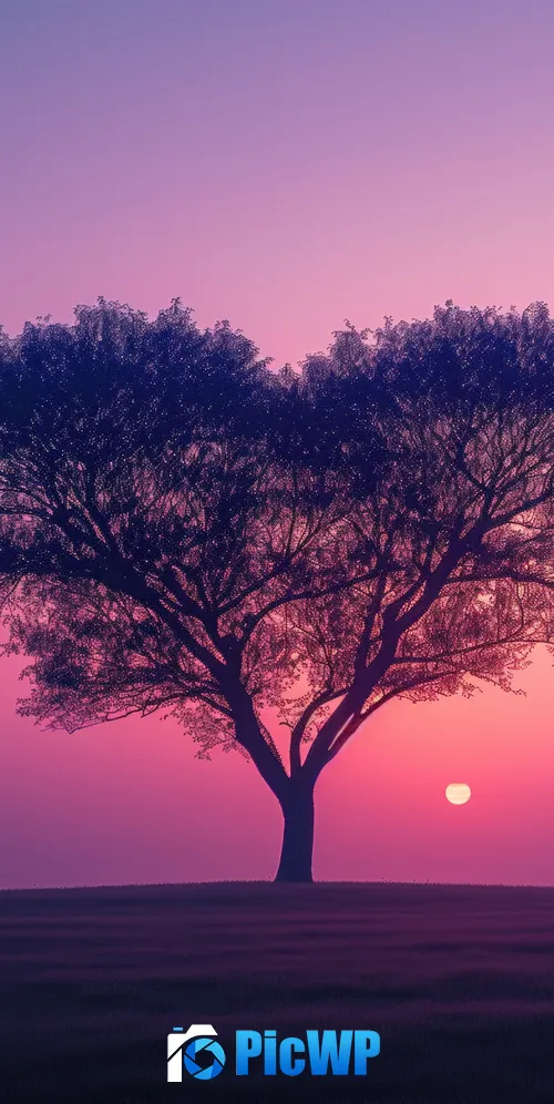 Love heart Tree 3K Mobile Wallpaper