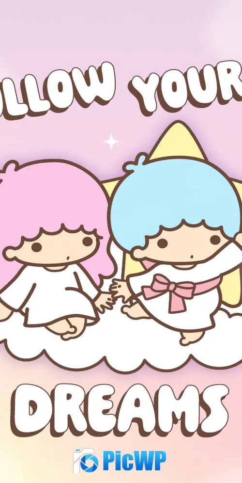 Follow your Dreams Little Twin Stars 3K Mobile Wallpaper