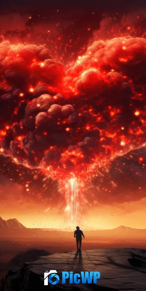 Love heart Surreal 3K Mobile Wallpaper
