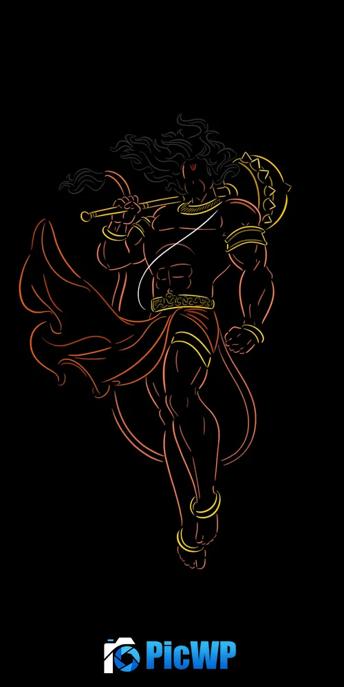 Bajrangbali Minimalist 3K Mobile Wallpaper