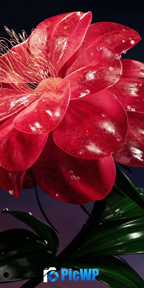 Red flower Bloom 3K Mobile Wallpaper