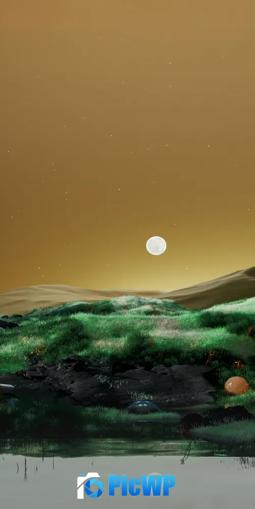 Dreamlike Full moon 3K Mobile Wallpaper