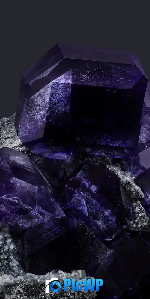 Sapphire Fluorite Crystal 3K Mobile Wallpaper