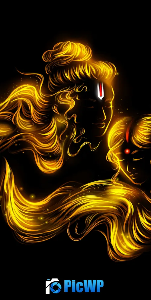 Siya Ram Glowing 3K Mobile Wallpaper