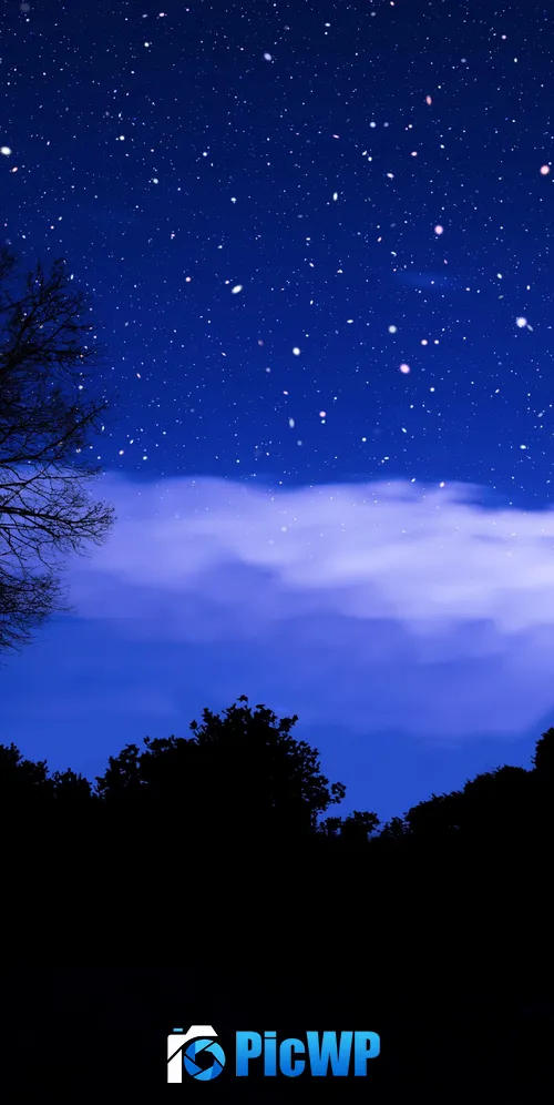 Stars in sky Dark blue 3K Mobile Wallpaper