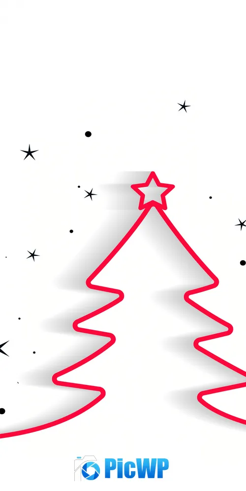 Santa Claus Christmas tree Minimalist 3K Mobile Wallpaper