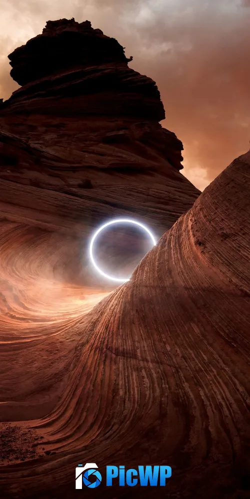 Circle light Canyon 3K Mobile Wallpaper