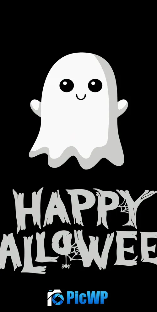 Happy Halloween Cute ghost 3K Mobile Wallpaper