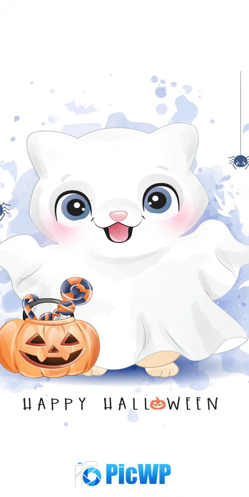 Happy Halloween Cute art 3K Mobile Wallpaper