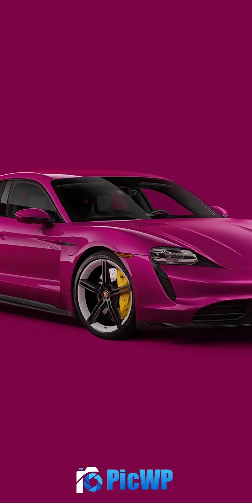 Porsche Taycan Magenta 3K Mobile Wallpaper