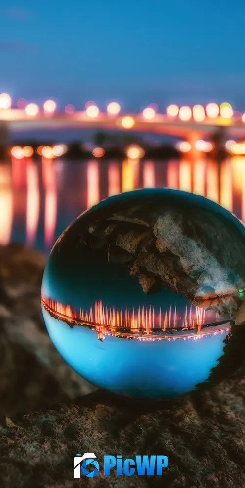 Crystal Ball Cityscape 3K Mobile Wallpaper