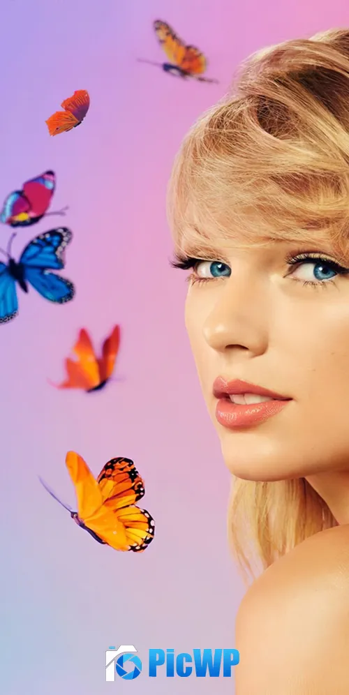 Taylor Swift Butterflies 3K Mobile Wallpaper